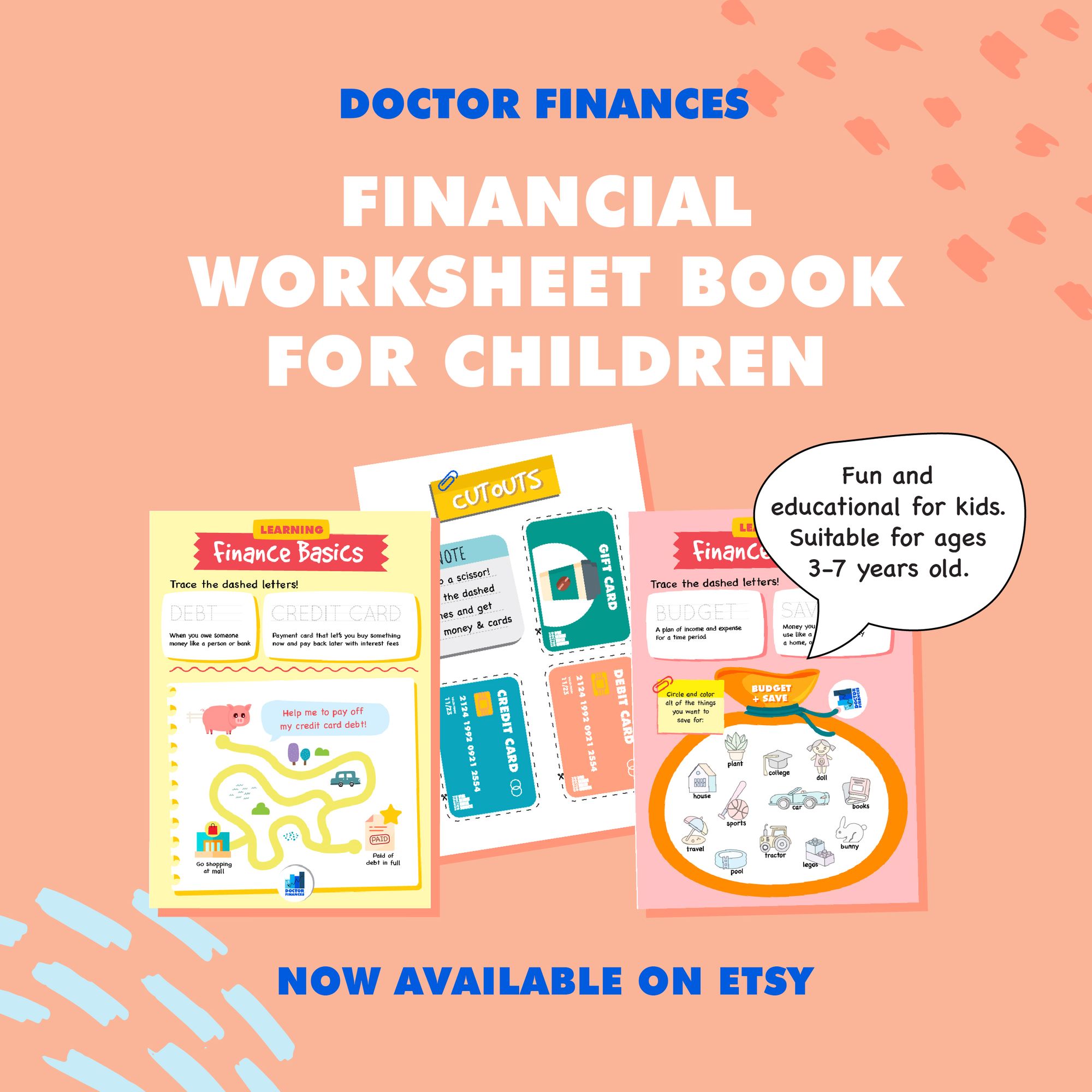 Best-Selling Kids Financial Workbook - Ages 3-7 Years Old