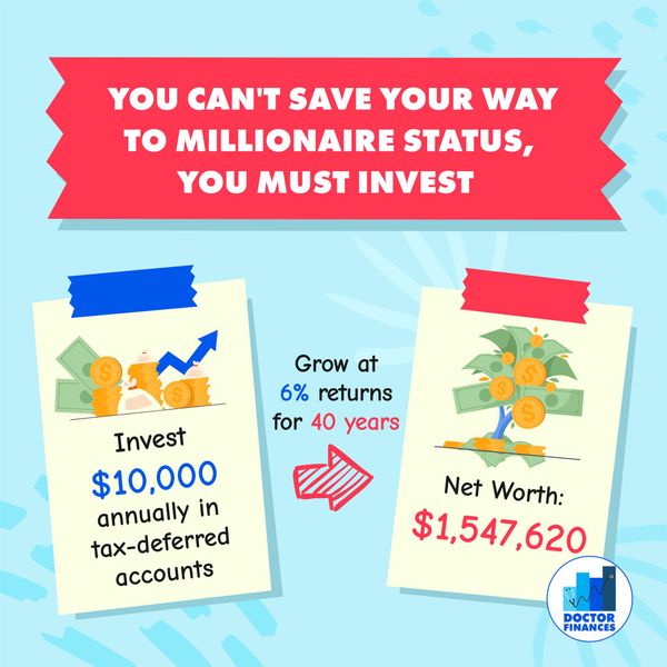 You Can't Save Your Way To Millionaire Status, You Must Invest